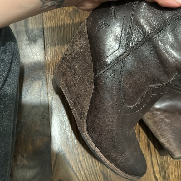 Dark Brown Frye Cece Wedge Boot - Picture 5 of 6